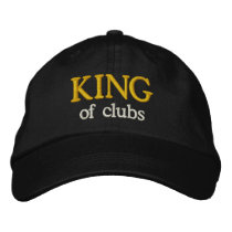 FUNNY Novelty Golf Accessories KING OF CLUBS Embroidered Baseball Cap