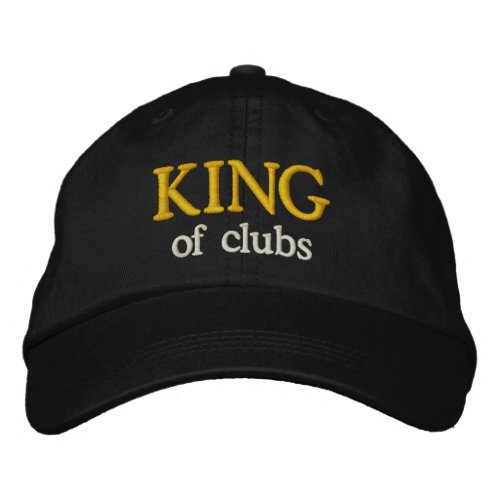 FUNNY Novelty Golf Accessories KING OF CLUBS Embroidered Baseball Cap