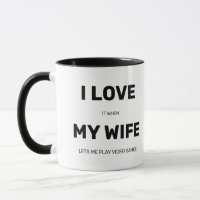 Funny Novelty I love my wife video games Coffee M