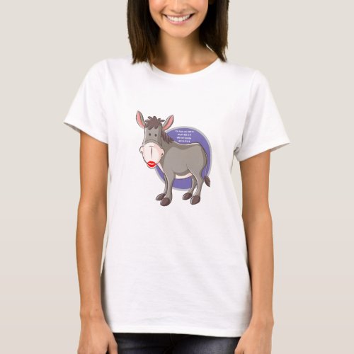 Funny novelty KISS MY DONKEY womens fashion  T_Shirt