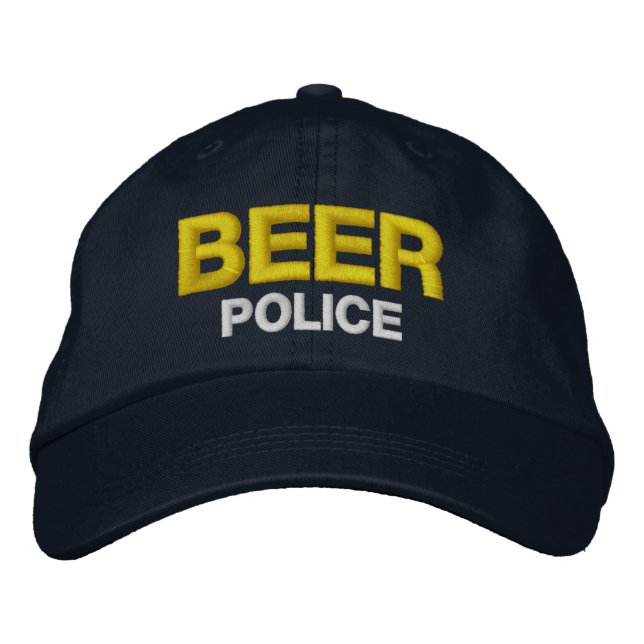 Funny Novelty Mens Golf BEER POLICE Embroidered Baseball Cap (Front)