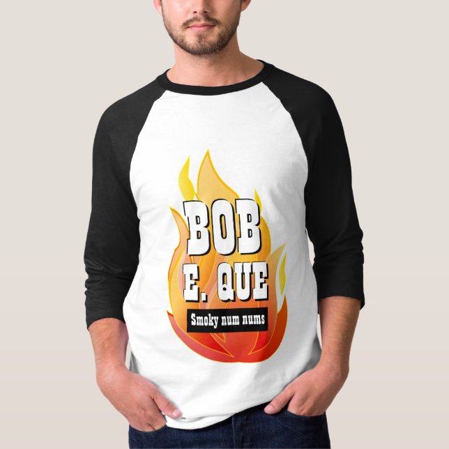 Funny Novelty Mens Grilling Gear BOB E QUE  T-Shir T-Shirt (Front)