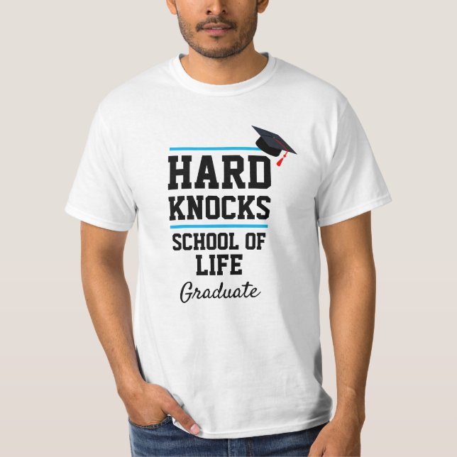 Funny Novelty Mens HARD KNOCKS SCHOOL GRADUATE  T-Shirt (Front)