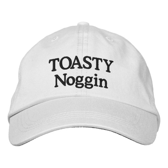 Funny Novelty Mens Sports TOASTY NOGGIN  Embroidered Baseball Cap (Front)
