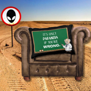 Funny Novelty Paranoia Conspiracy Theorist Black Accent Pillow