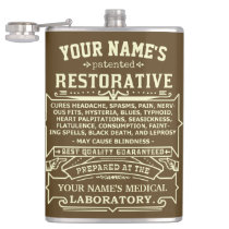 Funny Novelty Personalized Cure-All Vintage 3 Hip Flask Funny Novelty Personalized Cure-All Vintage 3 Hip Flask