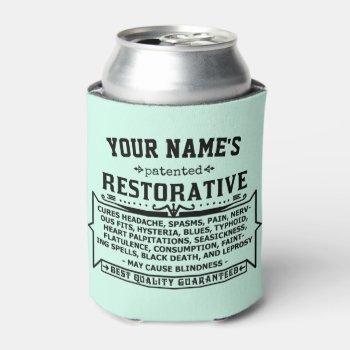 Funny Novelty Personalized Cure-all Vintage Custom Can Cooler by FunnyTShirtsAndMore at Zazzle