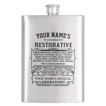 Funny Novelty Personalized Cure-all Vintage Flask