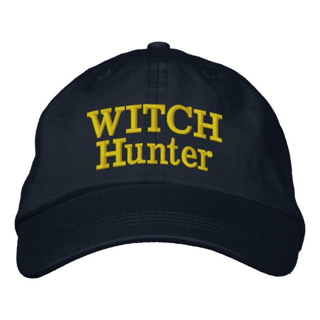Funny Novelty Political WITCH HUNTER Embroidered Baseball Cap (Front)