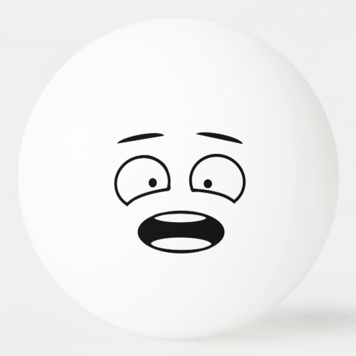 Funny Novelty Scared Face Emoji Ping Pong Ball