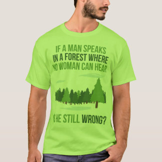 Funny Novelty Shirt - If A Man In A Forest Speaks