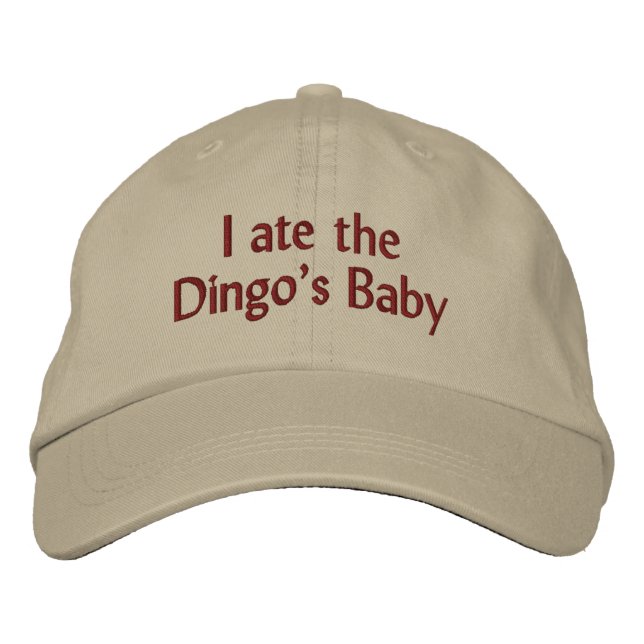 Funny Novelty Sports I ATE THE DINGO'S BABY Embroidered Baseball Cap (Front)