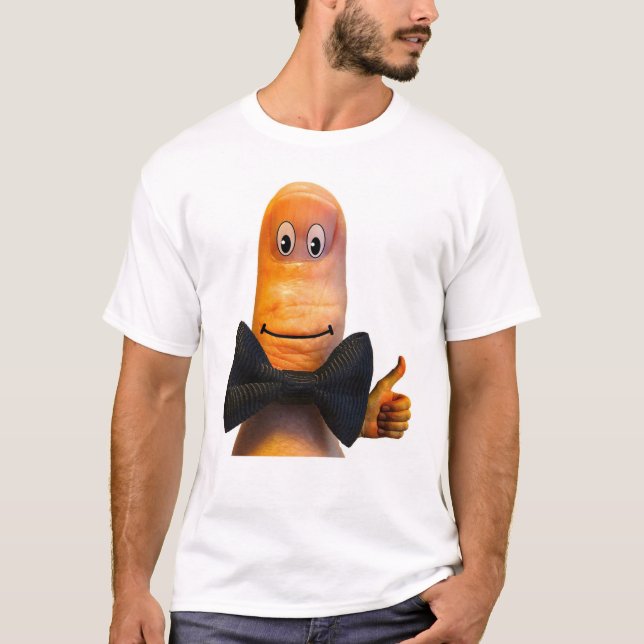 Funny Novelty Teens College Mr Thumbs Up T-Shirt (Front)