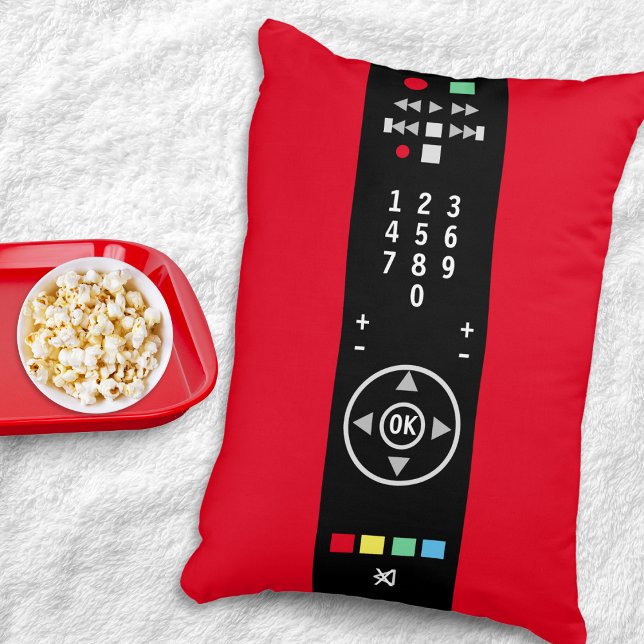Funny Novelty TV Remote Control Television Accent Pillow (A cool accent pillow with amusing TV remote control design)