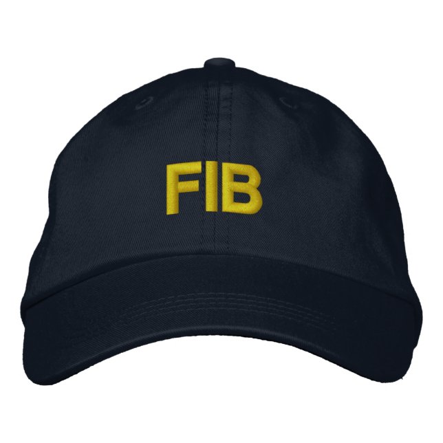 Funny Novelty Women's Mens Fashion FIB Embroidered Baseball Cap (Front)