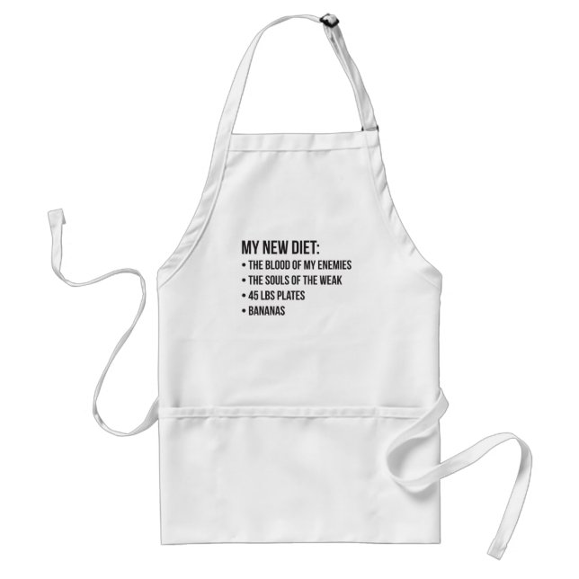 Funny Novelty Workout Humor - My New Diet - Gym Adult Apron (Front)