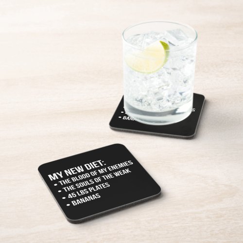 Funny Novelty Workout Humor _ My New Diet _ Gym Beverage Coaster