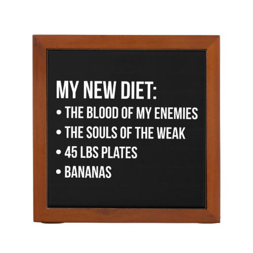 Funny Novelty Workout Humor _ My New Diet _ Gym Desk Organizer