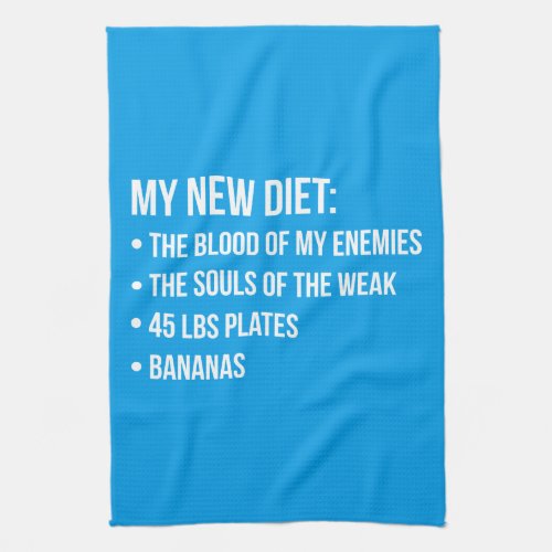 Funny Novelty Workout Humor _ My New Diet _ Gym Kitchen Towel