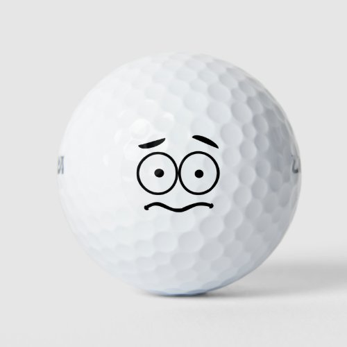 Funny Novelty Worried Face Emoji Golf Balls
