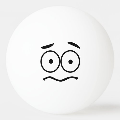 Funny Novelty Worried Face Emoji Ping Pong Ball