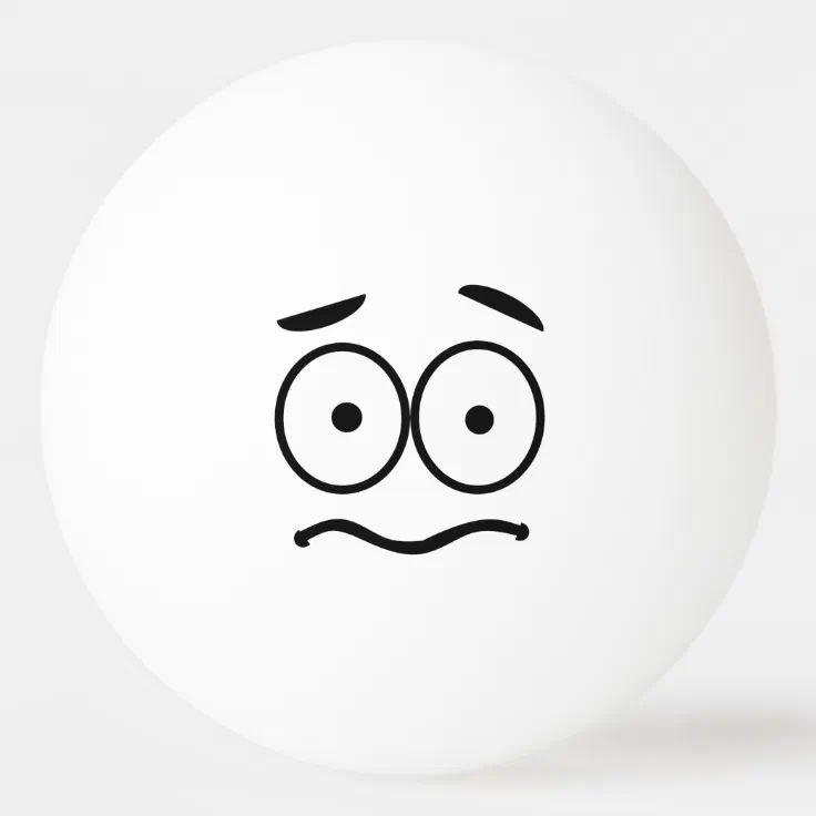 Funny Novelty Worried Face Emoji Ping Pong Ball | Zazzle Funny Novelty Worried Face Emoji Ping Pong Ball | Zazzle