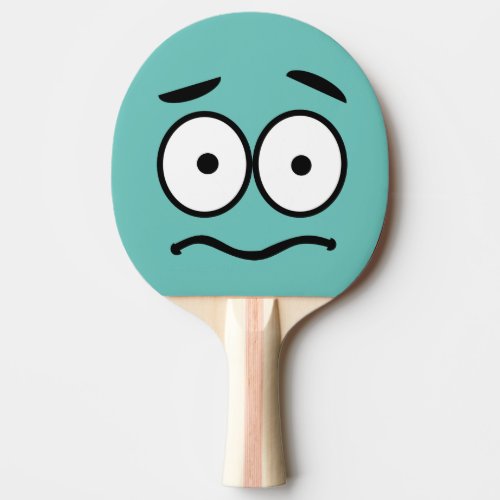 Funny Novelty Worried Face Emoji Ping Pong Paddle