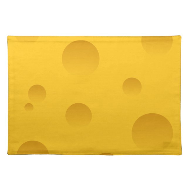 Funny novelty yellow swiss cheese with holes cloth placemat (Front)
