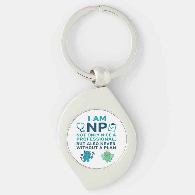 Funny NP Keychain – Nurse Practitioner Gift  (Front)
