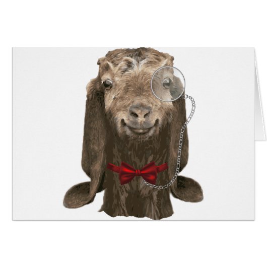 Funny Nubian Goat With Monocle Cards (Front Horizontal)