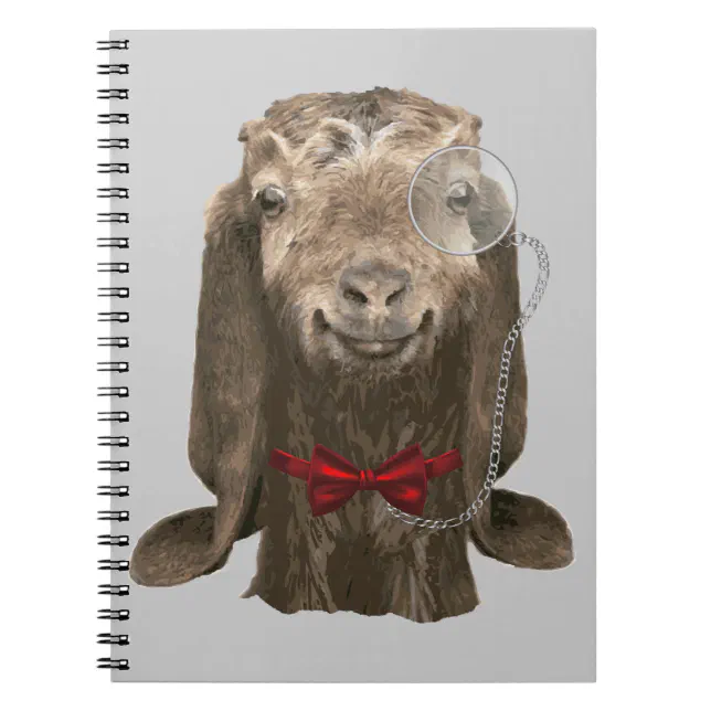 Funny Nubian Goat With Monocle Notebook | Zazzle