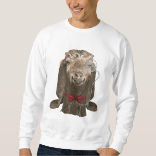 Funny Nubian Goat with Monocle Sweatshirt