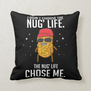 Funny Nug Life Design Chicken Nugget Throw Pillow