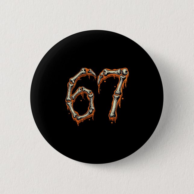 Funny Number 6 67 Meme Costume Matching Group Hall Button (Front)