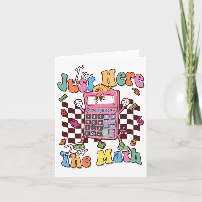 Funny Number Day Maths Day Calculator Teacher Stud Card (Front)