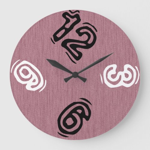 Funny Number with Lavender Wood Grain Large Clock