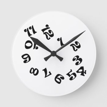 Funny Numbers Wall Clock by stripedhope at Zazzle