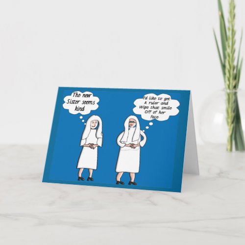 Funny Nun Cards Good  Bad Thoughts