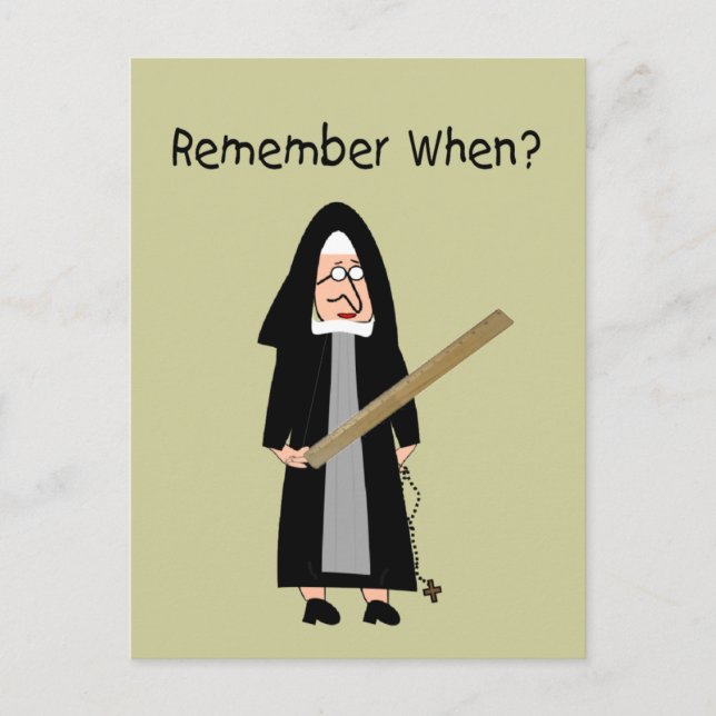 Funny Nun Cards :Nuns Carried Rulers" (Front)