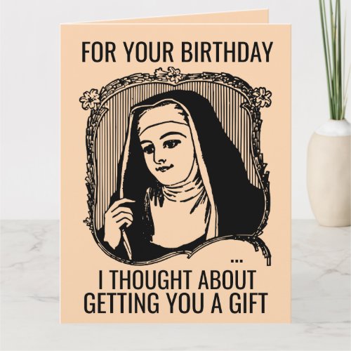 FUNNY NUN CATHOLIC BIRTHDAY BIG GREETING CARD