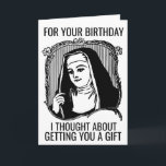 FUNNY NUN CATHOLIC BIRTHDAY GREETING CARD<br><div class="desc">FUNNY NUN BIRTHDAY CARD. FUNNY SENTIMENT INSIDE.</div>