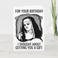 FUNNY NUN CATHOLIC BIRTHDAY GREETING CARD