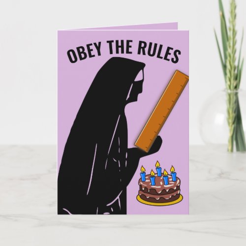 FUNNY NUN CATHOLIC BIRTHDAY OBEY GREETING CARDS