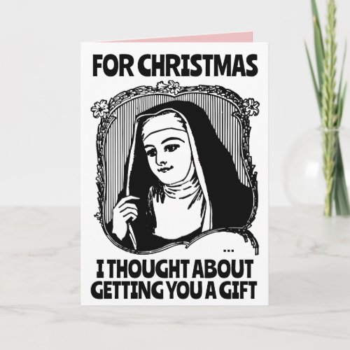 FUNNY NUN CATHOLIC CHRISTMAS BIG GREETING CARD