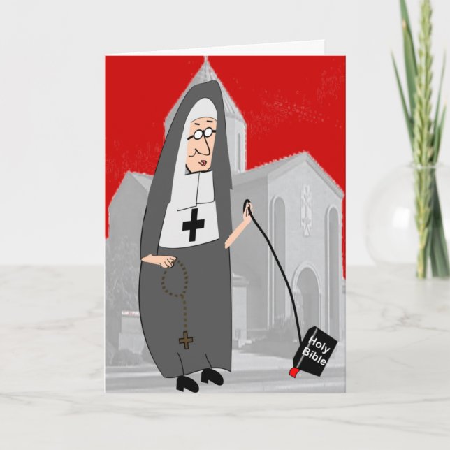 Funny Nun Greeting Cards (Front)