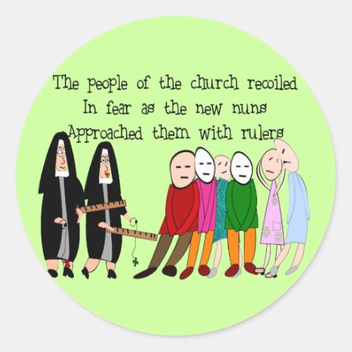 Funny Nuns Cards and Gifts Classic Round Sticker
