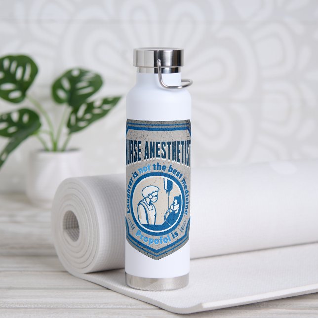Funny Nurse Anesthetist Propofol The Best Medicine Water Bottle (Yoga)