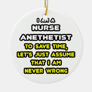 Funny Nurse Anesthetist T-Shirts and Gifts Ceramic Ornament