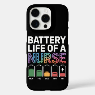 Funny Nurse Battery Life Quote Colorful Medical iPhone 16 Pro Case