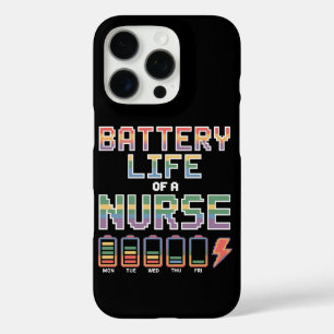 Funny Nurse Battery Life Quote Colorful Medical iPhone 16 Pro Case